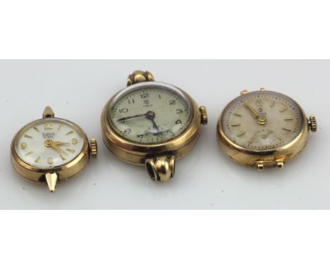 Tudor, three ladies 9ct cased manual wind wristwatches, two signed 'Tudor Royal', one 'Tudor'. The Royals working when catalo