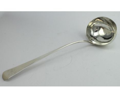 George III silver Old English pattern soup ladle hallmarked WE (Wm. Eley) London 1801, weight 4.75oz.