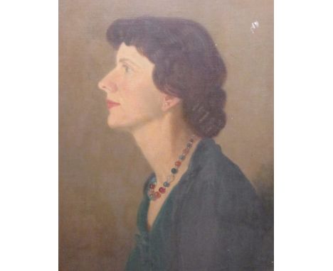 John V. Dobbin, (British), portrait of a lady in profile, oil on canvas, Signed and dated top right 1939, 58 x 49cm  