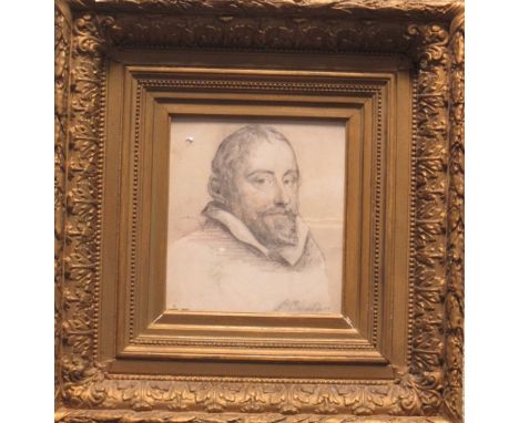 P Corregini (Italian, 18th Century) Portrait of a bearded gentleman in a white ruff signed lower right "P Corregini" pencil 1