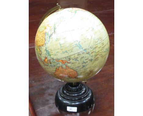 A German 8inch globe 'Politischer Erdglobus', on bakelite base; a Geographia 10inch globe, a Philip's 6inch globe and celesti