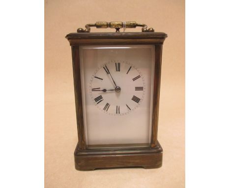A French striking carriage clock with key  