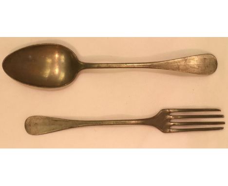 German Third Reich R.A.D Workers Party Factory Canteen Fork &amp; Spoon. P&amp;P Group 1 (£14+VAT for the first lot and £1+VA