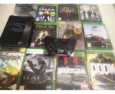 Twelve Xbox 360 games with a handset. P&amp;P Group 1 (£14+VAT for the first lot and £1+VAT for subsequent lots) 