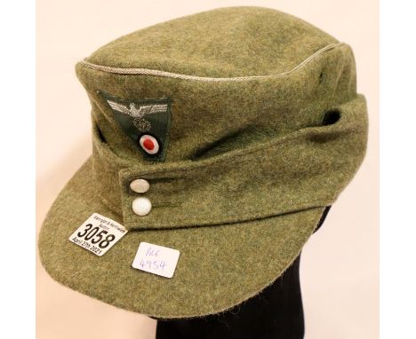 German officers M43 Mountain Division field cap, stamped inside and dated 1943, possibly an early replica. P&amp;P Group 1 (£