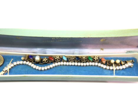 Two bracelets, one silver, one costume example. P&amp;P Group 1 (£14+VAT for the first lot and £1+VAT for subsequent lots) 