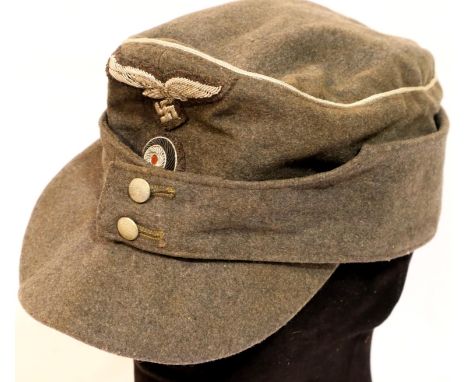 WWII German Luftwaffe Officers M43 Cap with makers stamp inside. P&amp;P Group 2 (£18+VAT for the first lot and £3+VAT for su