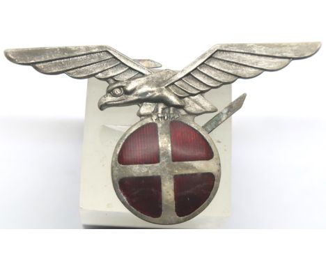 Norwegian WWII Pro-Axis Fascist pilots enamelled cap badge, possibly an early copy. P&amp;P Group 1 (£14+VAT for the first lo