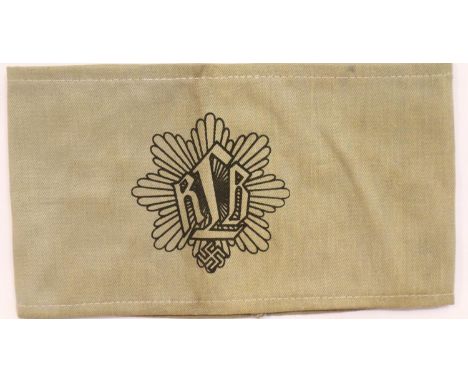 German WWII aged replica RLB printed cotton armband. P&amp;P Group 1 (£14+VAT for the first lot and £1+VAT for subsequent lot