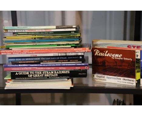 Shelf of mixed softback railway books. P&amp;P Group 3 (£25+VAT for the first lot and £5+VAT for subsequent lots) 