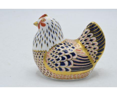 Royal Crown Derby paperweight Chicken, first quality without stopper.  In good condition with no obvious damage or restoratio