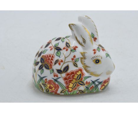 Royal Crown Derby paperweight Meadow Rabbit, first quality with gold stopper.  In good condition with no obvious damage or re