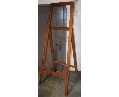 Vintage 20th century 'AM' Air Ministry map stand easel / blackboard holder, 185cm tall, with adjustable height setting.  