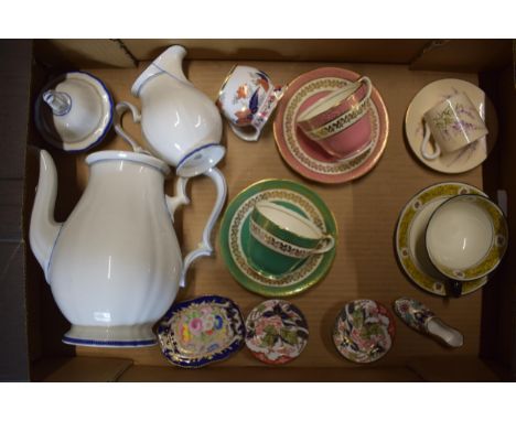 A collection of pottery to include Aynsley cups and saucers x 2, Spode items, Rosenthal Chippendale teapot and others (Qty). 