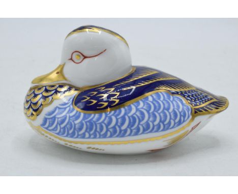 Royal Crown Derby paperweight Duck, first quality with stopper.  In good condition with no obvious damage or restoration.