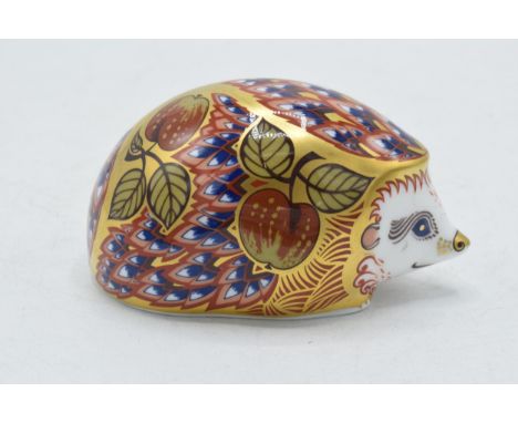 Royal Crown Derby paperweight Orchard Hedgehog, first quality with gold stopper.  In good condition with no obvious damage or