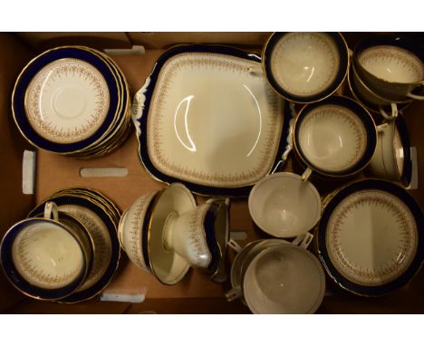 A collection of Royal Worcester Regency tea ware to include a cake plate, 15 cups (2 different models), 15 saucers, 12 side p