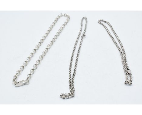 A trio of silver belcher chains, 40.0 grams (3).  