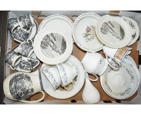 A collection of Wedgwood to include baby plates, Lugano cups and saucers, a jug, and others (Qty).  Generally in good conditi