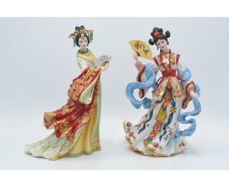 A pair of Danbury Mint figures to include Jade Princess and Coral Princess (2).&nbsp;In good condition with no obvious damage