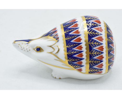 Royal Crown Derby paperweight Hedgehog, first quality with ceramic stopper.  In good condition with no obvious damage or rest