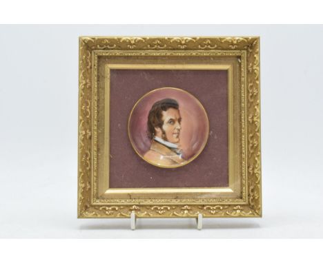Peter Smith hand painted portrait of Sir Henry Doulton in gilt-style frame, signed to the rear.  In good condition.