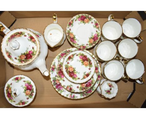 Royal Albert Old Country Roses to include a teapot, lidded sugar, mugs and various plates (approx 30).  Condition is good, mi