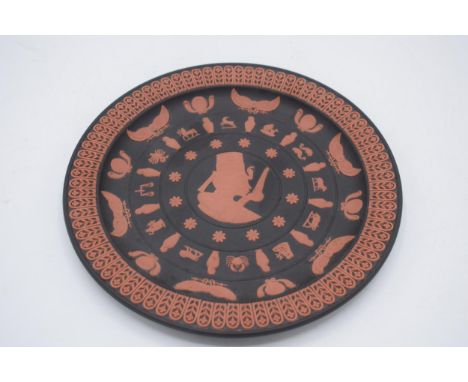 Wedgwood black and terracotta Jasperware limited edition plate of Ankhesenamun Queen of Tutankhamun from the Egyptian Collect