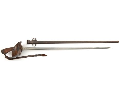 A WWI 1908 pattern cavalry trooper’s sword,  straight fullered blade 35” by Wilkinson, stamps at forte with date “11.15”, ste