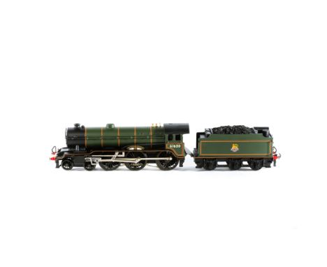 An O gauge BR Class B17 (ex. LNER) 4-6-0 tender locomotive by Seven Mill Models (part of DJH Engineering). A coarse scale mod