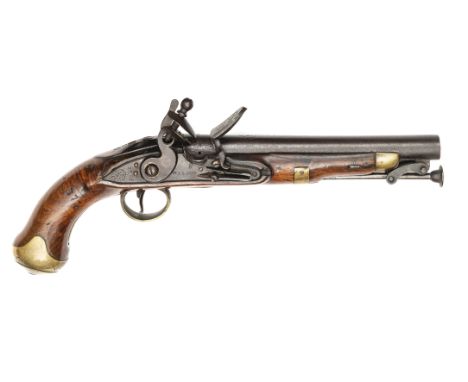 A scarce ordnance New Land Pattern type conversion of an East India Company 1778 pattern .65” short cavalry pistol, 15” overa
