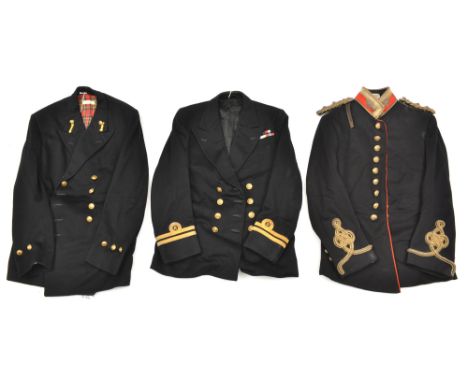 A post 1902 RN Captain’s jacket, similar RNR Lieutenant jacket; a post 1902 RA Captain’s tunic; an N.Z.S. Co jacket; sundry R