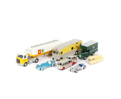 6 very nicely restored Dinky Toys. A Racehorse Transport Horse Box, finished in yellow and light grey Newmarket Racehorse Tra