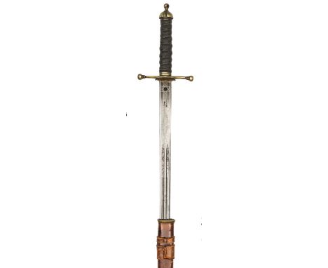 A good WWI period Highland officer’s presentation broadsword, double edged, double fullered blade 32½”, by Hawksworth Sheffie