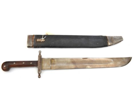 An Austrian M1862 pioneer’s sidearm,  heavy SE blade 18½” x 2¼”, with shallow fuller on one side only, and hatchet point, sha