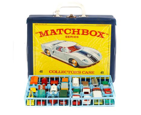 A Matchbox Series Collector's case. To carry 48 vehicles, containing 36 examples including a few Superfast - Ford Cortina, MG