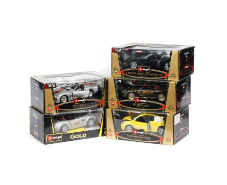 10 1:18. Bburago. Dodge Viper, Chevrolet Corvette Convertible, Bugatti EB110, Ferrari 550 Maranello, Mercedes Benz SSKL, Mase