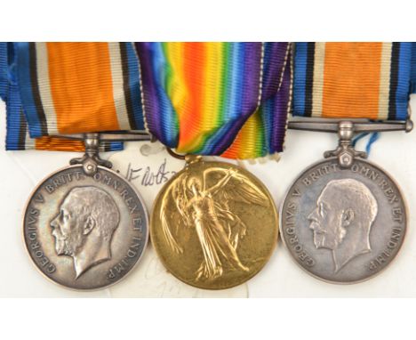 Pair: BWM, Victory (2 Lieut B.A.J. Mayo - Bernard Alfred James Mayo, served with Nottingham & Derbyshire Regt.) GVF. BWM sing