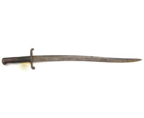An interesting private purchase 1856 type sword bayonet,  blade etched for 2/3 length on both sides with scrolled foliate pan