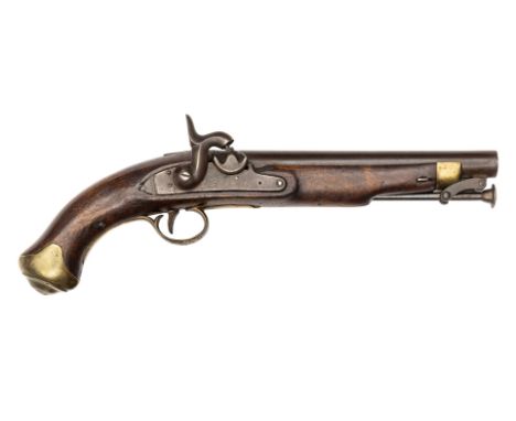 A 16th Light Dragoons .65” Tower New Land Pattern pistol converted to percussion, 15” overall, barrel 9” with ordnance proofs