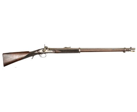 A .451” percussion target rifle by Thomas Turner, 49½” overall, round barrel 33” stamped at the breech “Turner’s Patent” and 