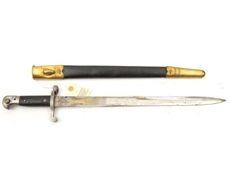 An 1887 pattern Martini Henry sword bayonet,  18¼” blade, marked “Wilkinson Sword Company London”, WD broad arrow, issue date
