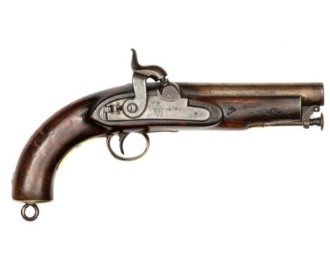A .65” William IV percussion Customs or Police pistol,  12” overall, barrel 6” with ordnance proofs (worn); stepped lock with