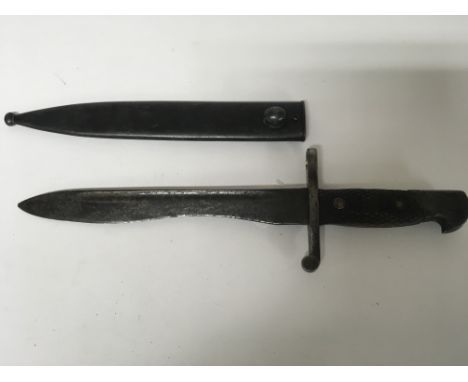 A Spanish bolo bayonet and scabbard.