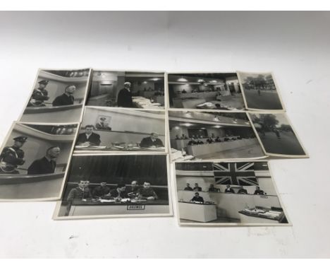 An interesting collection of photographs reportedly from the Nuremberg trials, where the vendors step father was a member of 