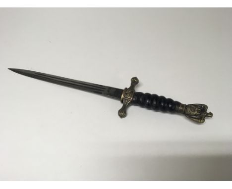 A German WW2 Kriegsmarine naval officers dagger, somewhat worn with scabbard. A/F.