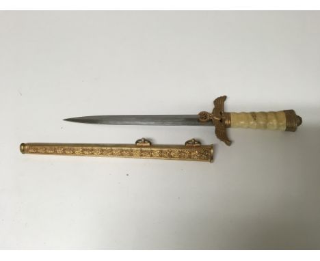 A German WW2 reproduction nazi dagger, with non conforming scabbard.