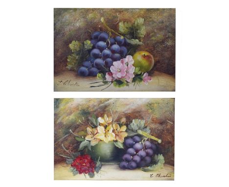 Evelyn Chester (1875-1929) - Pair of oils on canvas - Still life, depicting fruit and flowers, signed lower left and lower ri