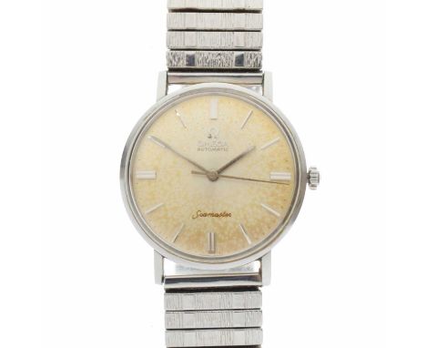 Omega - Vintage Seamaster stainless steel bracelet watch, the silvered dial with applied baton hour markers, silvered hands a