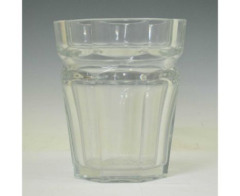 Baccarat 'Edith' glass vase, of tapered octagonal form, etched mark, 23cm high